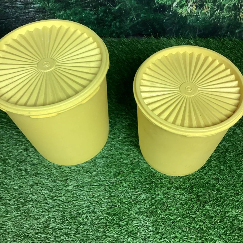Vintage Tupperware Containers Yellow (2)